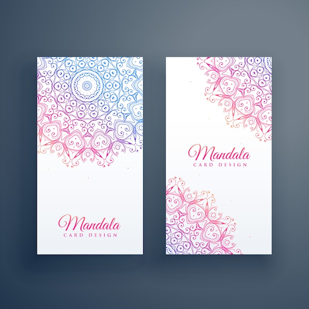 Diseño de tarjeta de mandala colorido hermoso