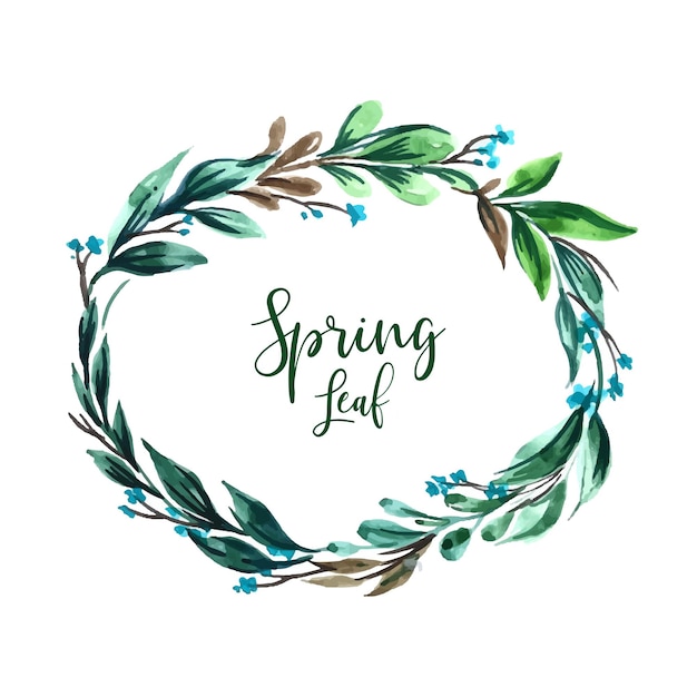 Diseño de tarjeta de marco de hoja de primavera verde decorativo