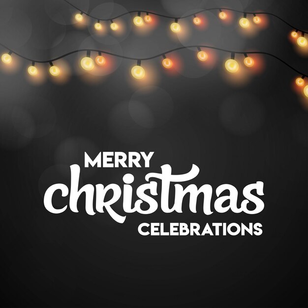 Diseño de tarjeta de navidad con diseño elegante y fondo oscuro.