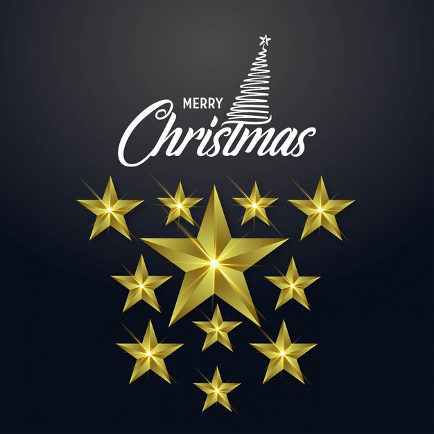 Diseño de tarjeta de Navidad con diseño elegante y vector de fondo oscuro