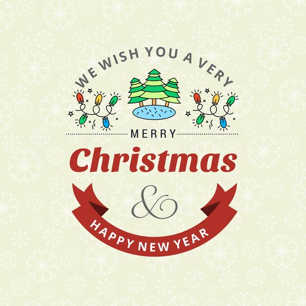 Diseño de tarjeta de Navidad con elegante diseño y vector de fondo claro