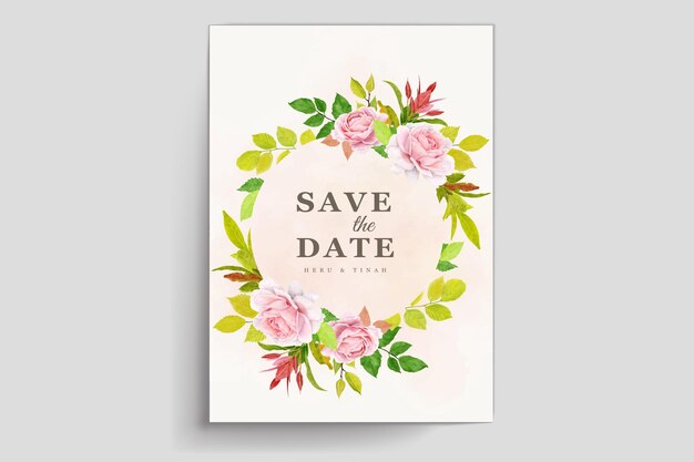 diseño de tarjeta de primavera verano floral acuarela