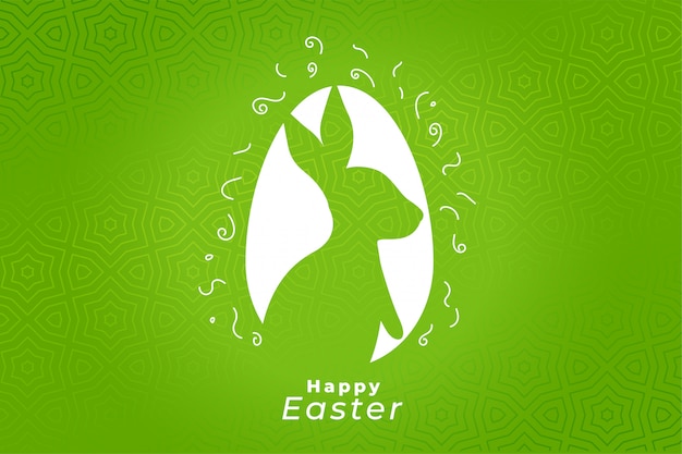 Vector gratuito diseño de tarjeta verde feliz celebración del festival de pascua