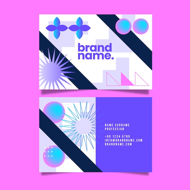 Diseño de tarjeta de visita abstracta degradada
