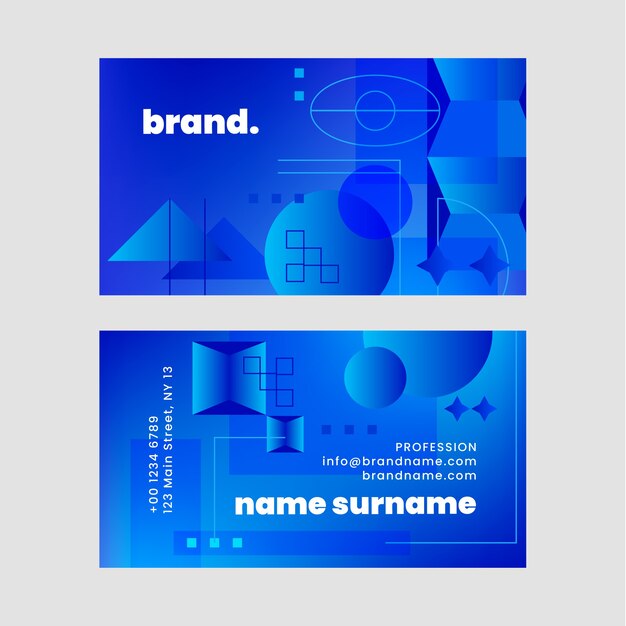 Diseño de tarjeta de visita abstracta degradada