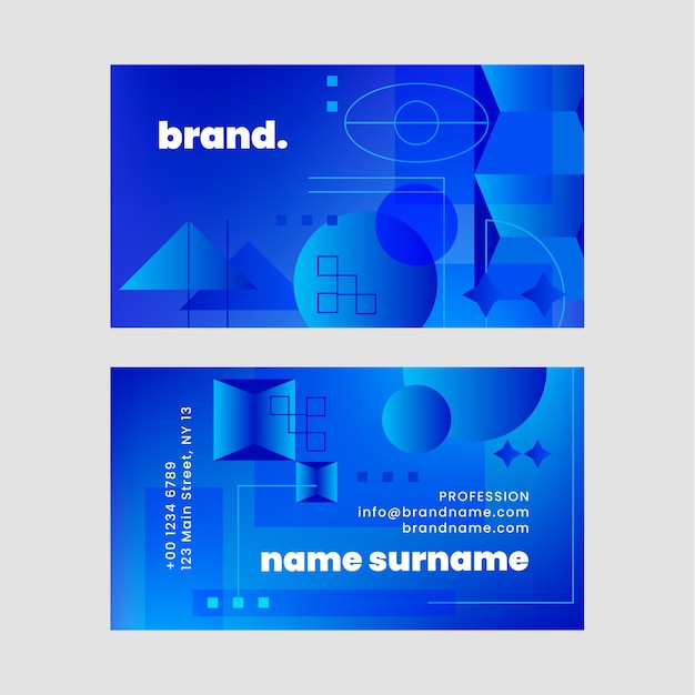 Diseño de tarjeta de visita abstracta degradada