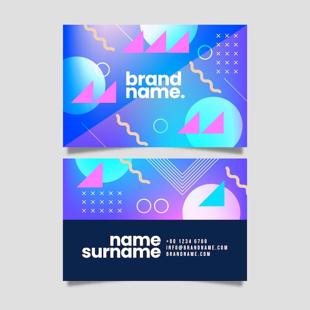 Diseño de tarjeta de visita abstracta degradado