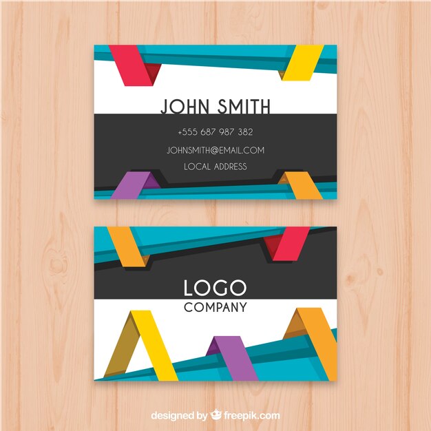 Diseño de tarjeta de visita colorida