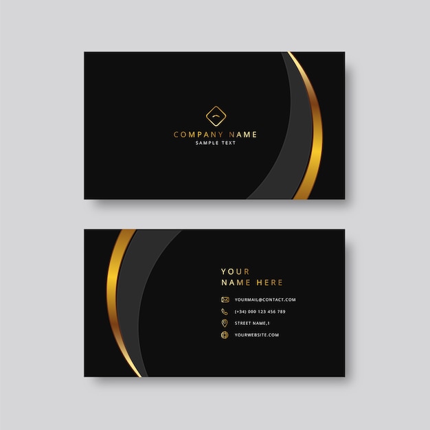 Diseño de tarjeta de visita elegante realista