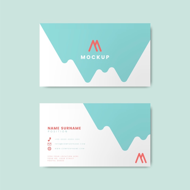 Diseño de tarjeta de visita minimalista y moderno con elementos geométricos.
