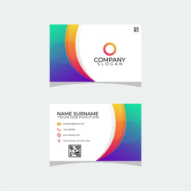 Diseño de tarjeta de visita simple moderno