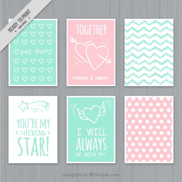 Diseño de tarjetas de amor a color