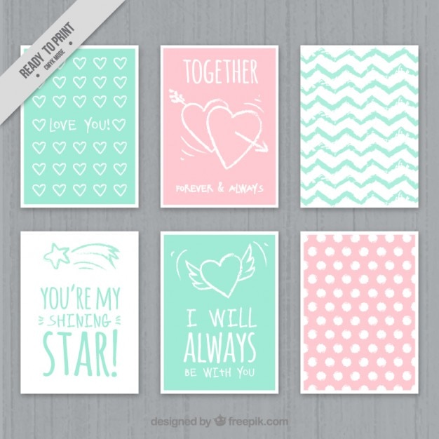 Diseño de tarjetas de amor a color