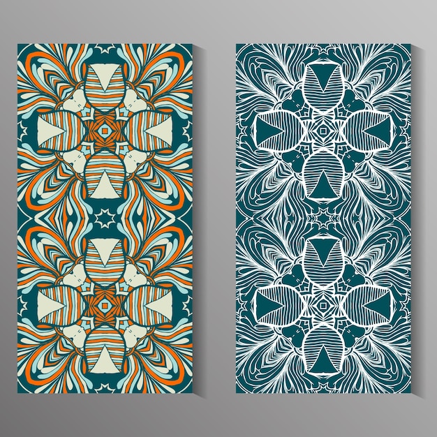 Vector gratuito diseño de tarjetas de mandala