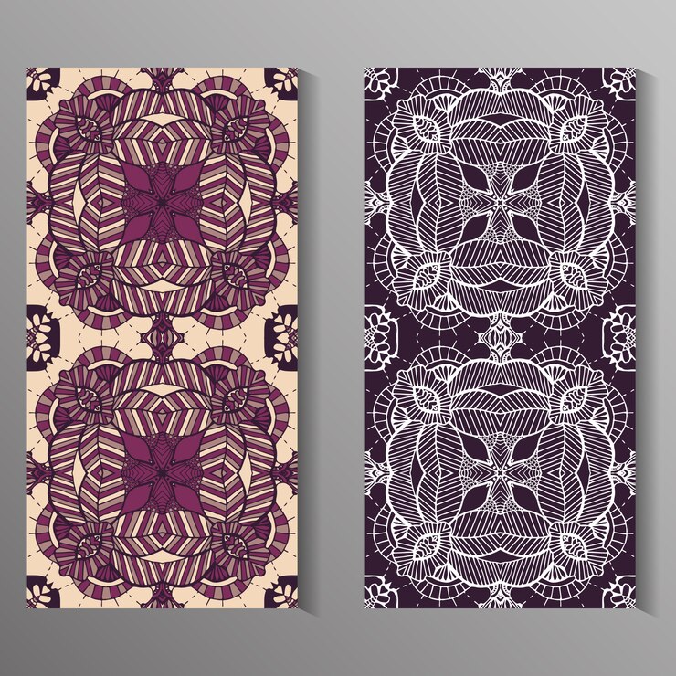 Vector gratuito diseño de tarjetas de mandala