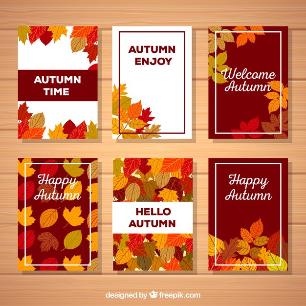 Diseño de tarjetas de otoño