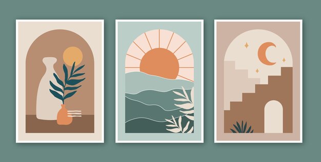 Diseño de tarjetas de paleta de colores apagados