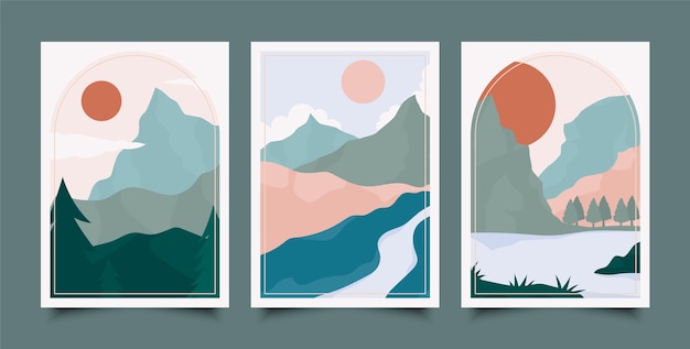 Vector gratuito diseño de tarjetas de paleta de colores apagados