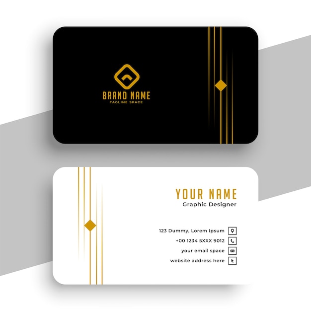 diseño de tarjetas de visita de la compañía en blanco y negro