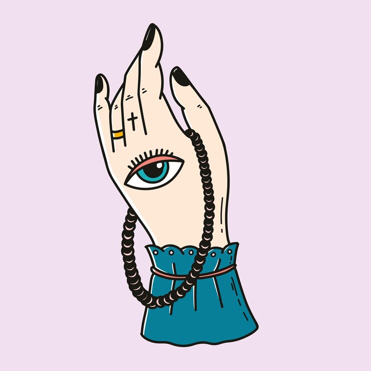 Vector gratuito diseño de tatuaje de mano retro colorido
