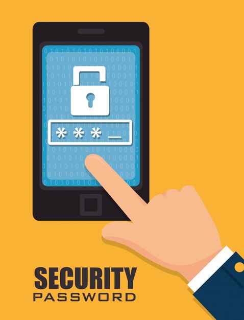 diseño de tecnología de sistema de seguridad en estilo plano