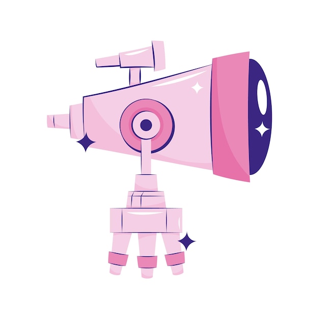 Vector gratuito diseño de telescopio rosa