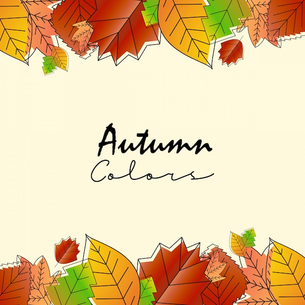 Diseño de la temporada de otoño con vector de fondo claro