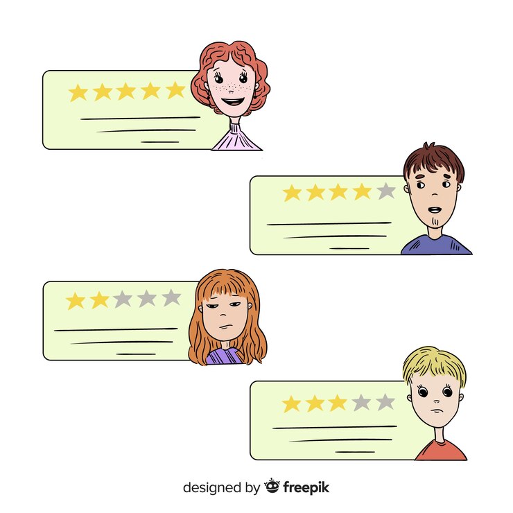 Vector gratuito diseño de testimonial con concepto de burbujas de texto