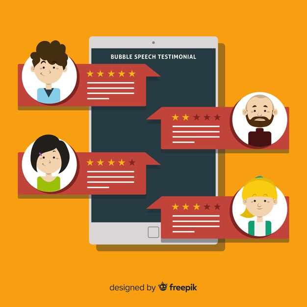 Diseño de testimonios con burbujas de habla