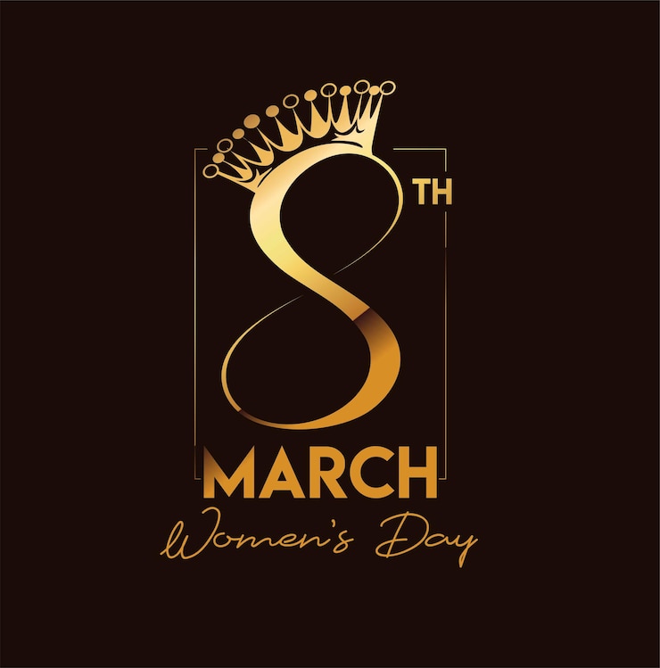 Vector gratuito diseño de texto del 8 de marzo del día de la mujer