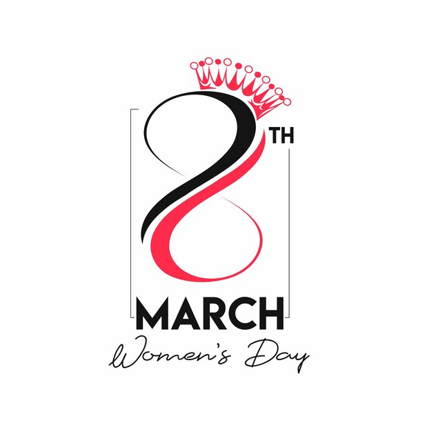 Diseño de texto del 8 de marzo del Día de la Mujer.
