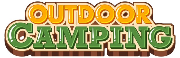 Diseño de texto para acampar al aire libre de word