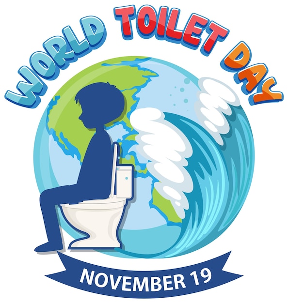 Diseño de texto del día mundial del baño.