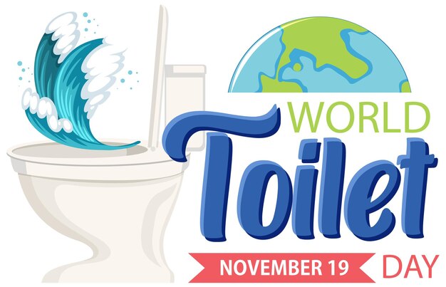 Diseño de texto del día mundial del baño.