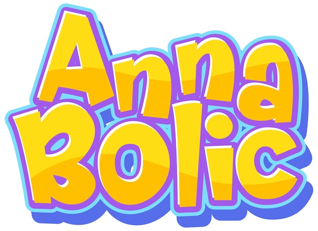Vector gratuito diseño de texto del logo de anna bolic