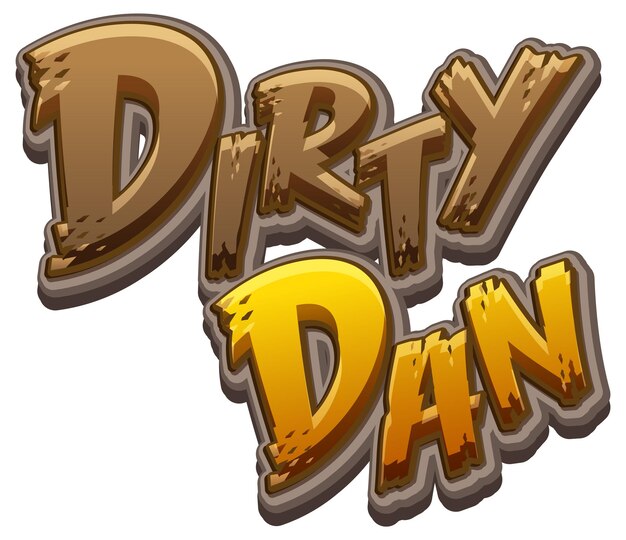 Diseño de texto del logo de Dirty Dan