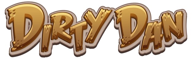 Diseño de texto del logo de Dirty Dan