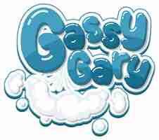 Vector gratuito diseño de texto del logo gassy gary