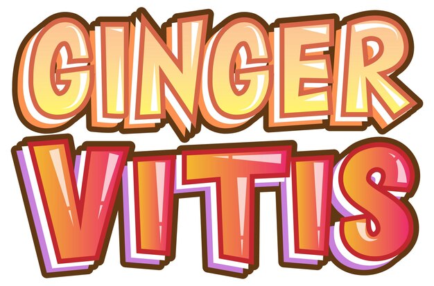 Diseño de texto del logo de Ginger Vitis