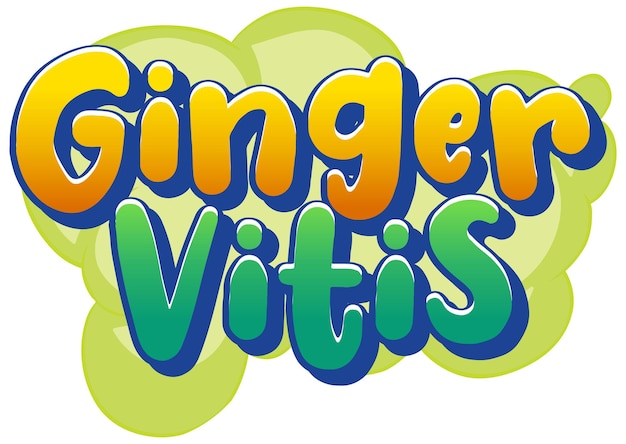 Vector gratuito diseño de texto del logo de ginger vitis