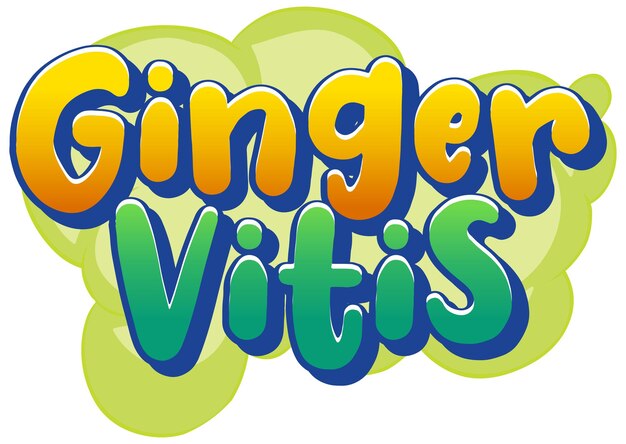 Diseño de texto del logo de Ginger Vitis