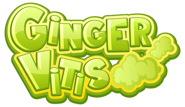 Diseño de texto del logo de Ginger Vitis