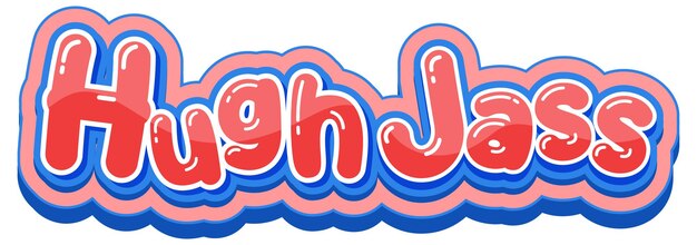 Diseño de texto del logo de Hugh Jass