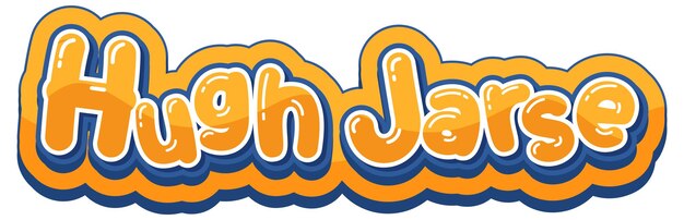 Diseño de texto del logo de Hugh Jass