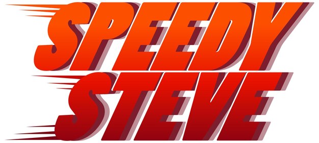 Diseño de texto del logo de Speedy Steve