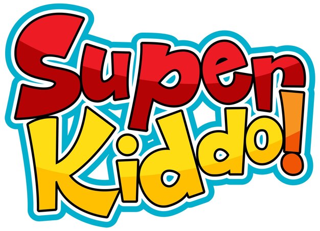 Diseño de texto del logo de Super Kiddo