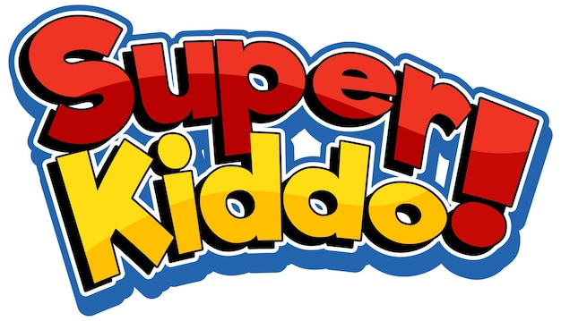 Vector gratuito diseño de texto del logo de super kiddo