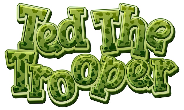 Diseño de texto del logo de Ted The Trooper