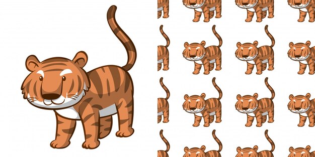 diseño con tigre lindo de patrones sin fisuras