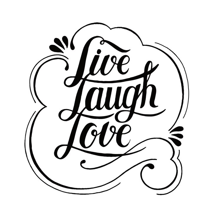 Vector gratuito diseño de tipografía de amor de risa en vivo